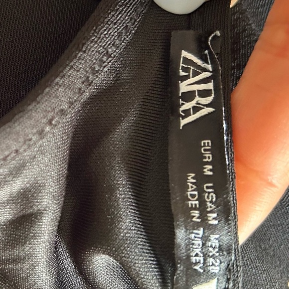 Zara ruched low back black dress ankle lwngthy - Picture 11 of 11